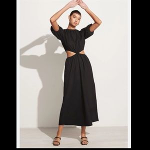 NWT FAITHFULL THE BRAND Alessandria Midi Dress Black XS